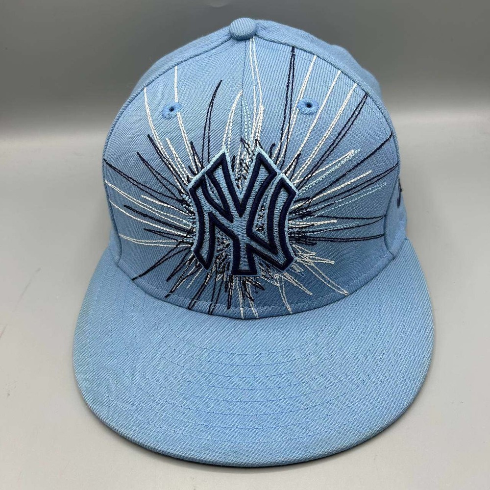 New York Yankees MLB Hat Men 8 Blue Embroidered 59Fifty New Era Fitted Cap Wool